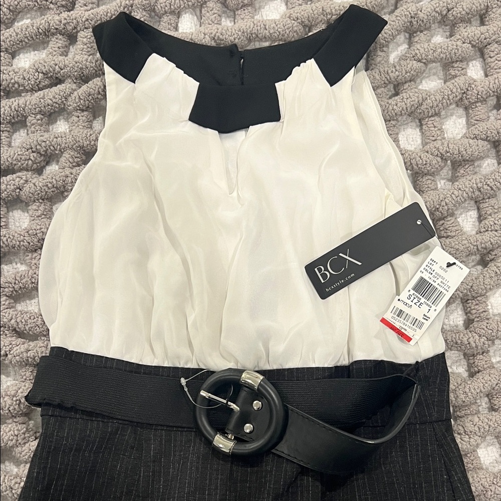 BCX Black & White Sleeveless cocktail dress